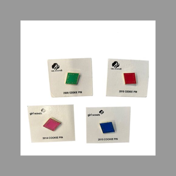 Girl Scout Cookie Pins 1999-2019 All Years Lot of 21 Pins NEW on Cards Vest Sash - Picture 4 of 7